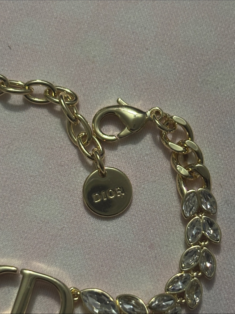 Dior Gold-tone Crystal CD Emblem Bracelet - Picture 2 of 5